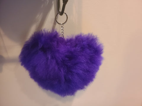 Heart-Shaped Alpaca Keychain
