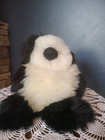 10" White & Black Alpaca Teddy Bear