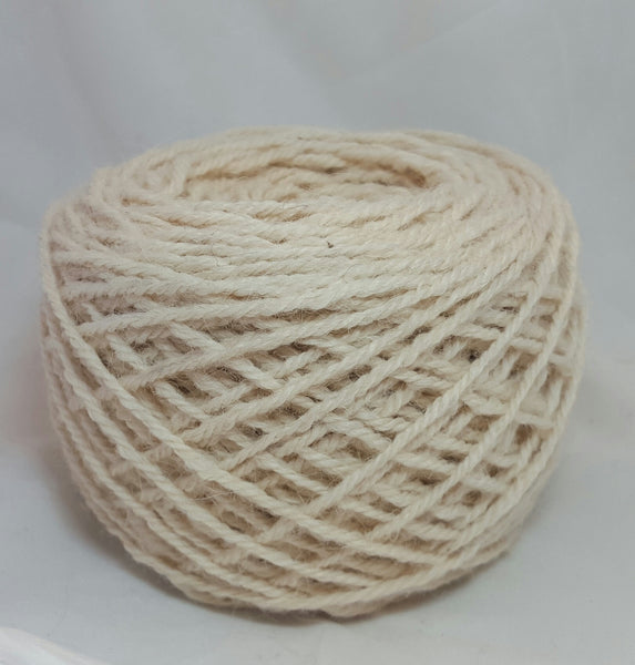 White 3-ply Worsted. 100% Alpaca