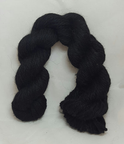 3-Ply Fingering; 100% Black Alpaca