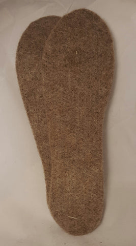 Felted Shoe Inserts (Light Brown. Small.)