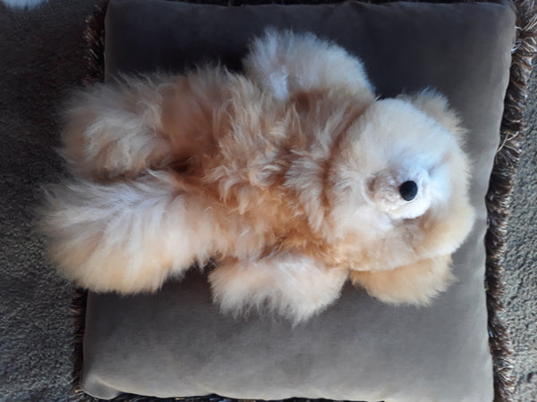 Alpaca Teddy Bear 15" Brown, Beige, Mixed