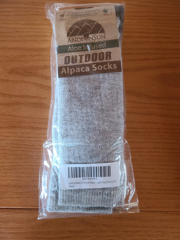 Outdoor Alpaca Socks - Light Gray-Charcoal