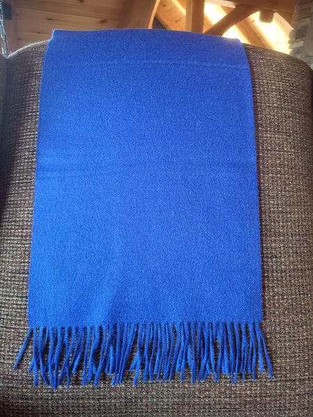 Solid Weave Brushed Alpaca Scarf - Deep Blue