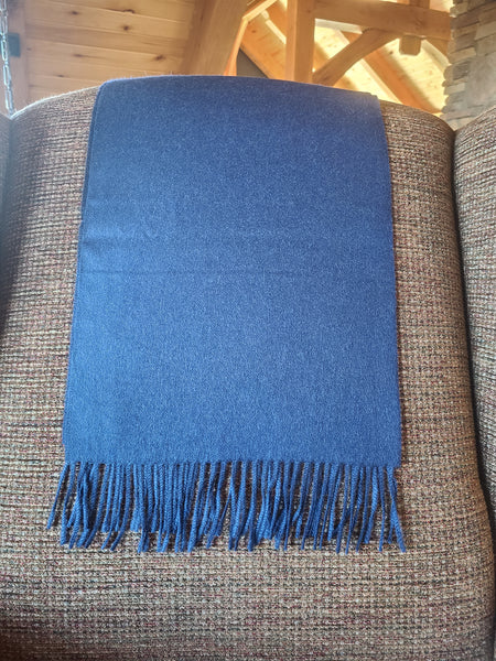 Solid Weave Brushed Alpaca Scarf - Soft Denim